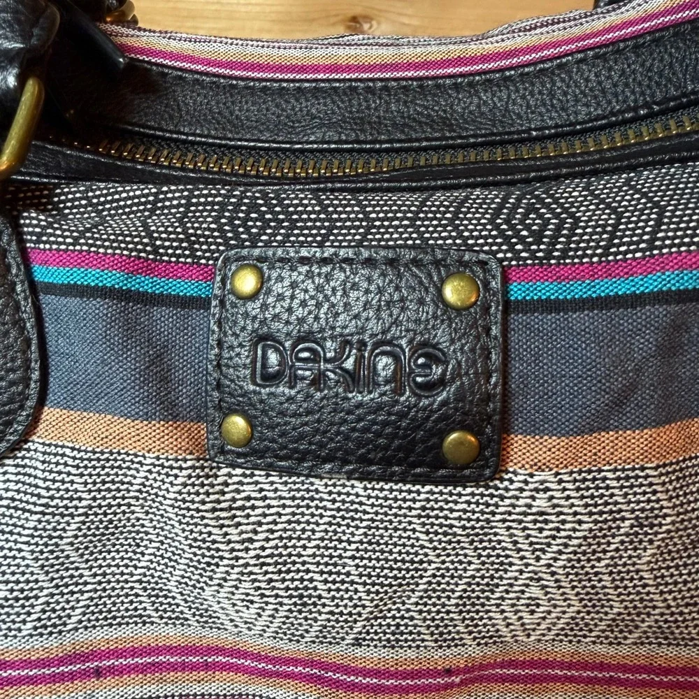 Dakine Gulfstream 13L Satchel‎ Bag Striped Woven Textile Black Faux Leather Trim